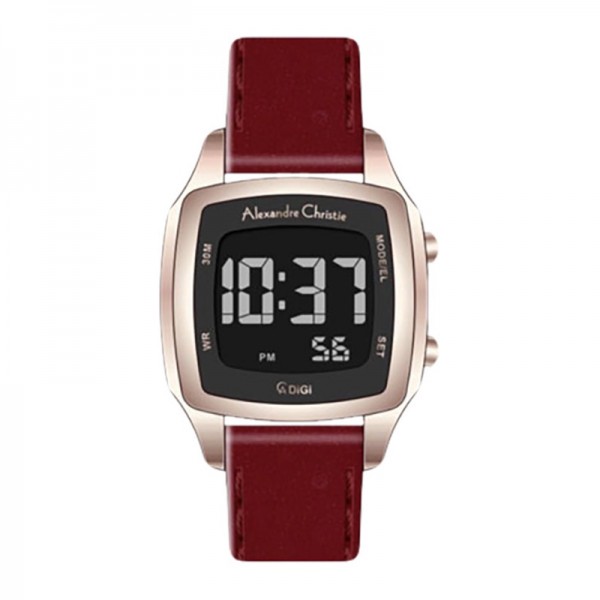 Alexandre Christie AC 9355 Rosegold Red Leather LHLRGBARE AC DIGI